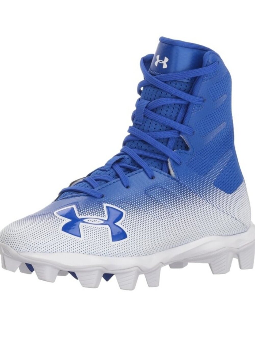 Under Armour | Blue and White Mens Highlight Rm Football Cleats | Size 8